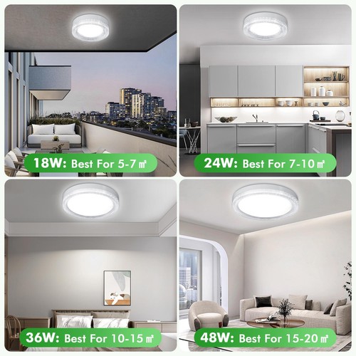 10X 5.91Inch 18W Recessed LED Ceiling Light Fixture Kitchen Round Ceiling Light - Picture 6 of 7