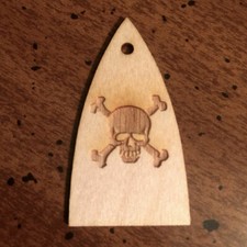 GUITAR TRUSS ROD COVER - Wood Burned - Fits ESP LTD - SKULL BONES