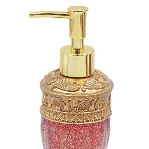 Vintage Red Bathroom Accessories, 5Piece Bathroom Accessories Set