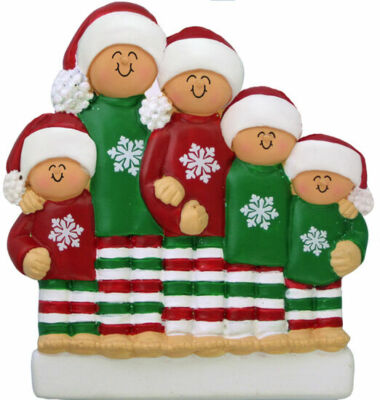 Pajamas Ornament (5 family,friends,siblings) *PERSONALIZED FREE* add pets!