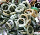 100Pcs Burmese Jadeite Ring Lot/Untreated Assorted sizes & colors Natural Jade