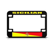 Metal Bike License Plate Frame Sicilian Flag Flag Country Motorcycle Accessories
