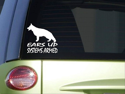 German Shepherd Ears Up Systems Armed *I862* 6x6 inch sticker schutzhund decal