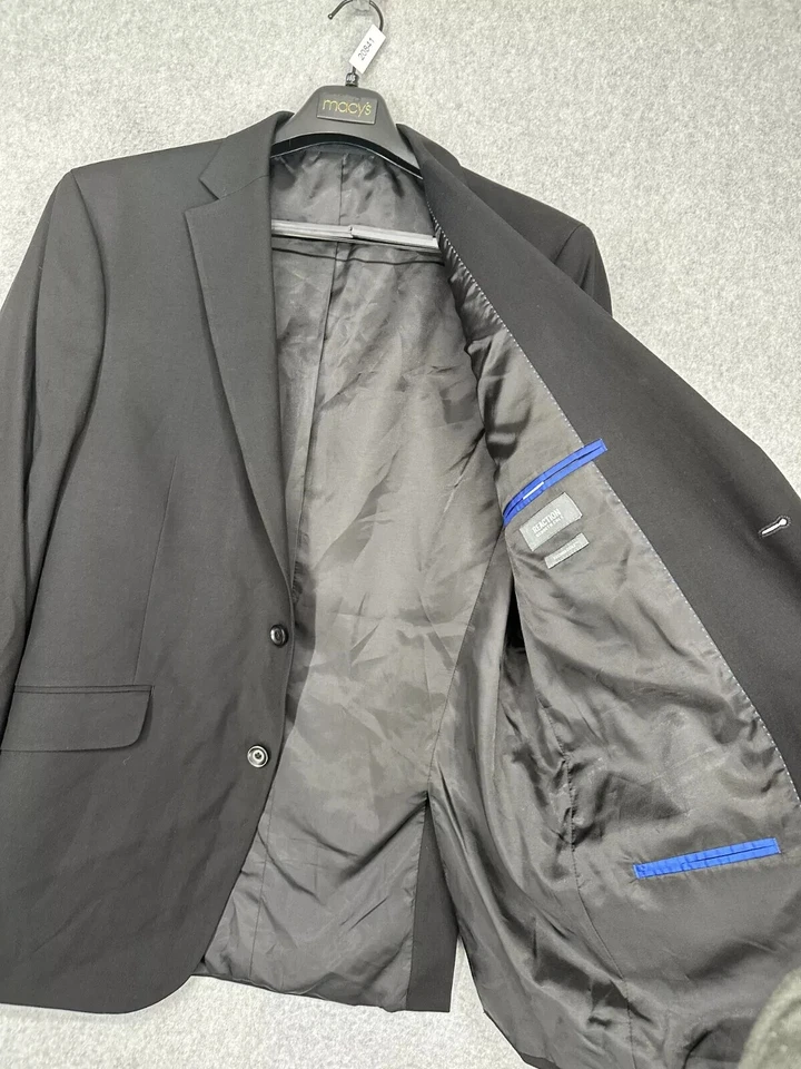 Kenneth Cole Reaction Suit Mens Size 46R 40x30 Black Slim Fit Ready Flex 2-Piece - Image 4 of 4