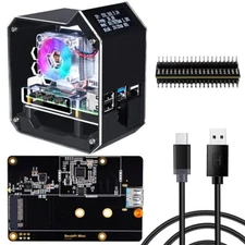 Mini Tower Nas Kit For Raspberry Pi 4 Pi 4 Ice Tower Cooler With Pwm Rgb Fan M.2