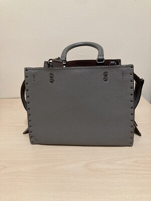 Coach 1941  Rogue 25 Grey W/  Rivets & Tea Rose Accents- Preowned
