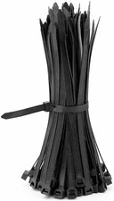 8 In Black Nylon Cable Wire Zip Ties Heavy Duty with 100 LB Tensile UV Resistant