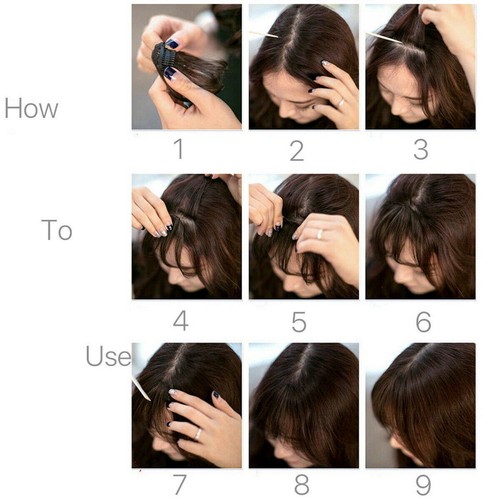 Hair Bangs One Piece Big Bang Real Thick Neat Clip In Fringe Long Hair Extension - Picture 11 of 20