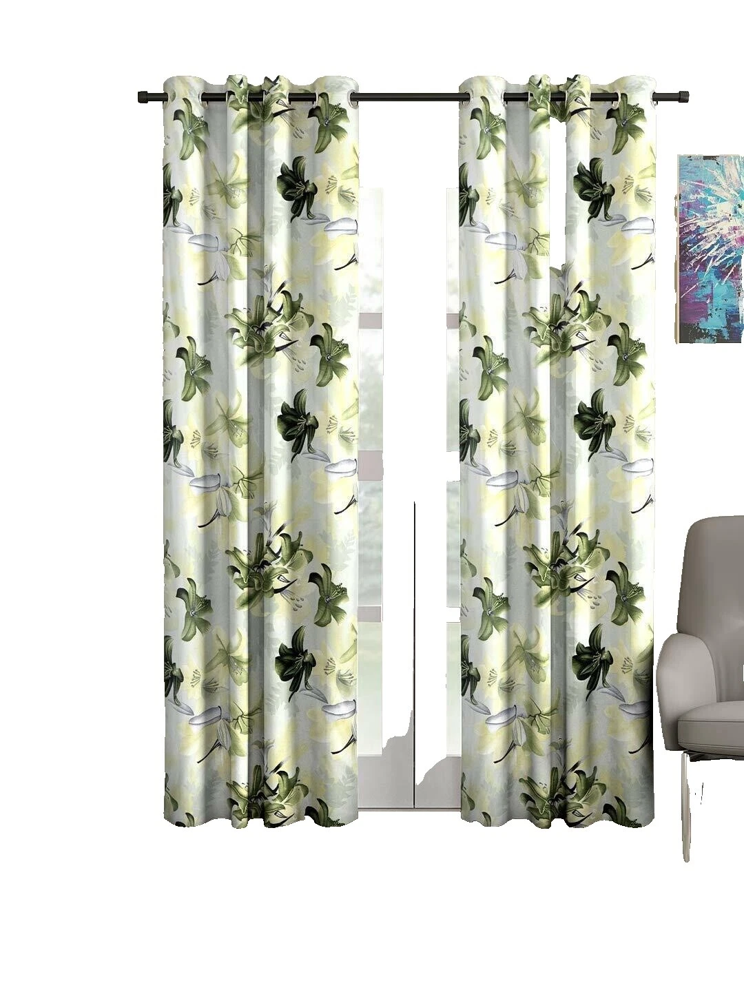 Cortinas de Puerta Ventana Floral