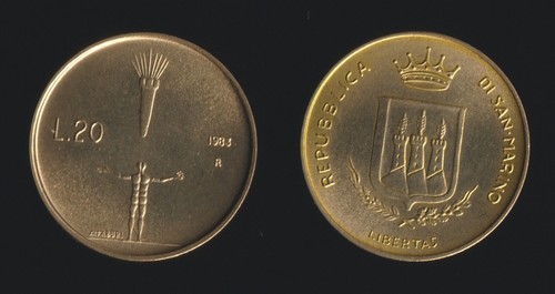 SAN MARINO 20 LIRE 1983 LA BOMBA - Q.FDC/aUNC QUASI FIOR DI CONIO