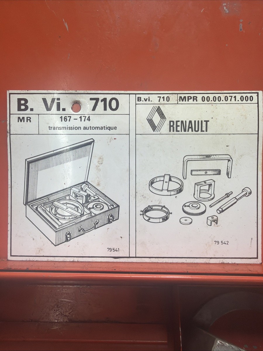 DeLorean Dealer Tool Set 4141 Transmission. Delorean Renault 20 25 30 Bvi-710 B.vi710
