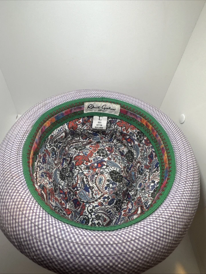Sombrero Robert Graham Lavanda Estilo Fedora Talla Grande Forrado de Seda Foto 3 de 3