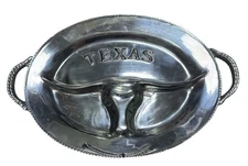 Longhorns Silver Chip & Dip Platter Appetizer Tray Sam Moon Luggage And Gifts