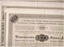 Zestaw 3 Torontaler Localbahn AG, Gross-Becskerek 1887, 100 guldenów, VF/VF+