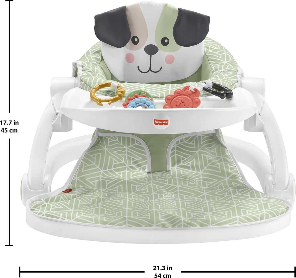 Asiento de piso Fisher-Price Sit-Me-Up: bandeja para bocadillos, juguetes de desarrollo, cachorro perfecto Foto 2 de 4