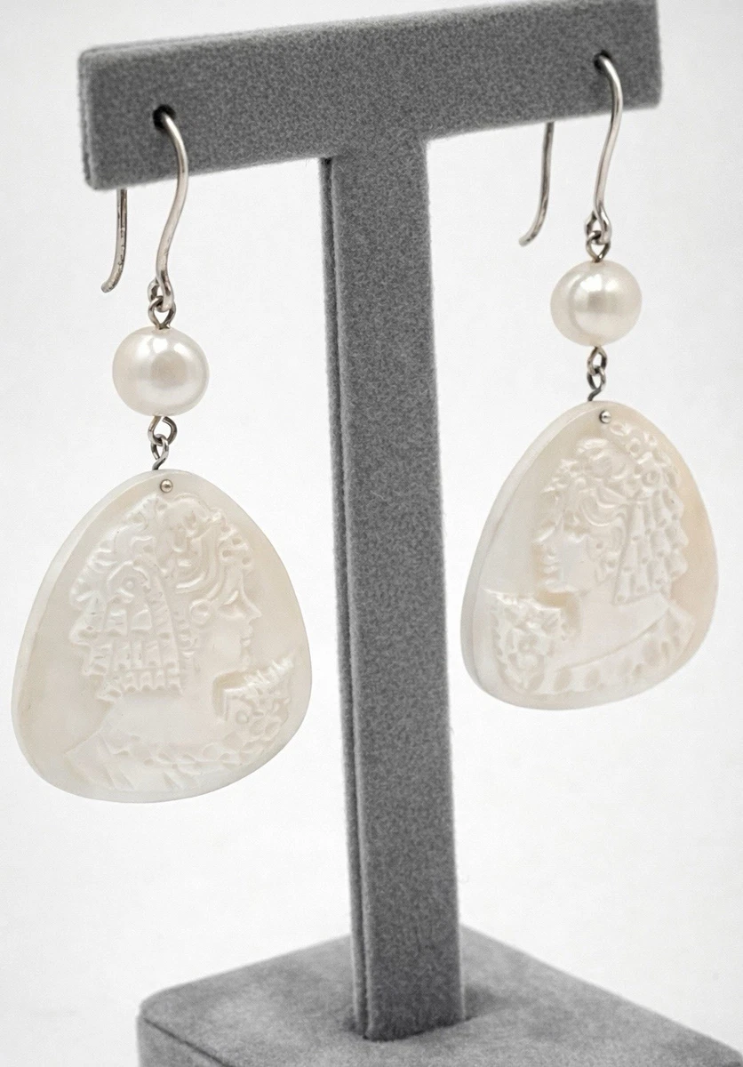 Orecchini A Bottone Argento 925 Con Scimmietta E Perle – Monkimau. Gioiello Artigianale Per Bambini, Ipoallergenico, Senza Nichel. Made In Germany.
