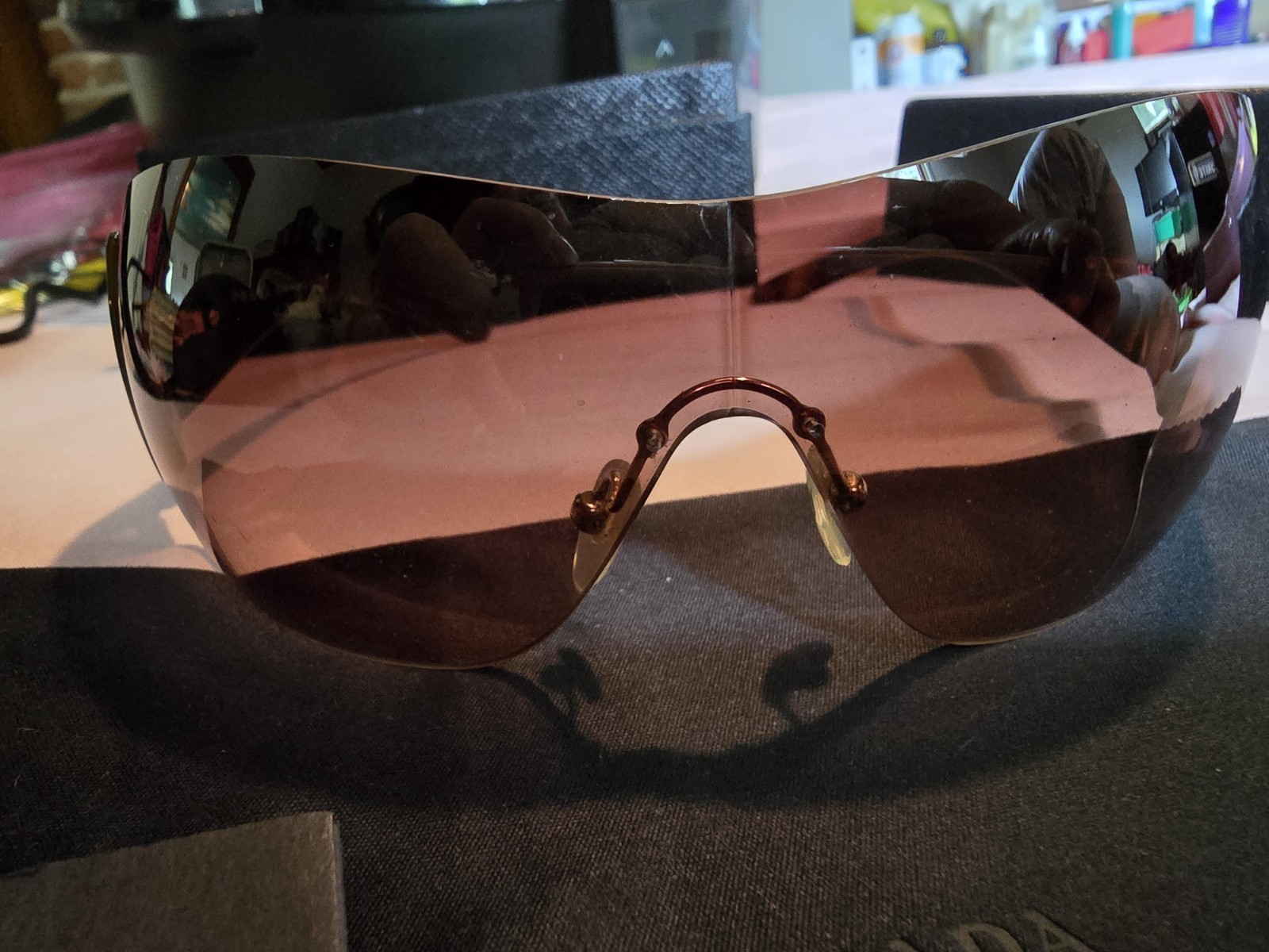 PRADA SHIELD SUNGLASSES BROWN GRADIENT EXCELLENT … - image 2