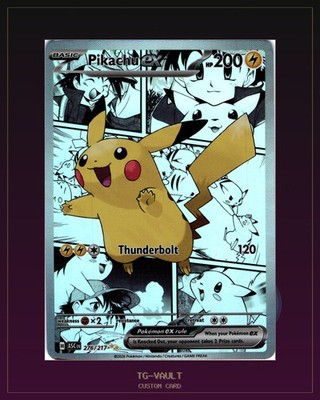 PIKACHU-EX Comic Style Custom Card Fan Art keine Originalkarte