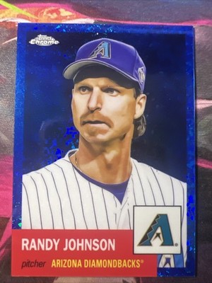 2022-23 Platinum Anniversary #454 Randy Johnson Blue Mini-Diamond Refractor /199
