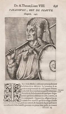 Patagonia South America Indian chief Argentina Chile Thevet Portrait 1584