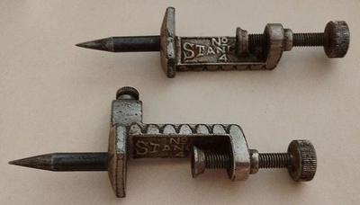 #ad Lot of 2 Antique Stanley #4 Trammel Points Two Different Versions READ $44.00