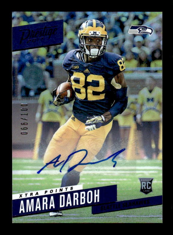 2017 Panini Prestige #281 Amara Darboh Rookie Signatures Xtra Points Purple /100