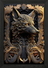 Throne Of Wolf Portrait Framed Wall Art Poster Canvas Print Picture