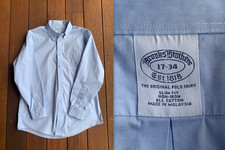 Brooks Brothers Mens Shirt XL 17 34 Blue Non Iron Cotton OCBD Oxford Button Down