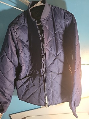 i 5 Apparel Mens Navy Blue Quilt Lined Heavyweight Work Jacket Full Zip Size M