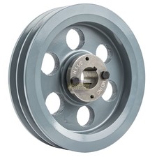 Cast Iron 7.75" Dual Groove Pulley Belt B Section 5L with 1-1/8" Sheave Bushing