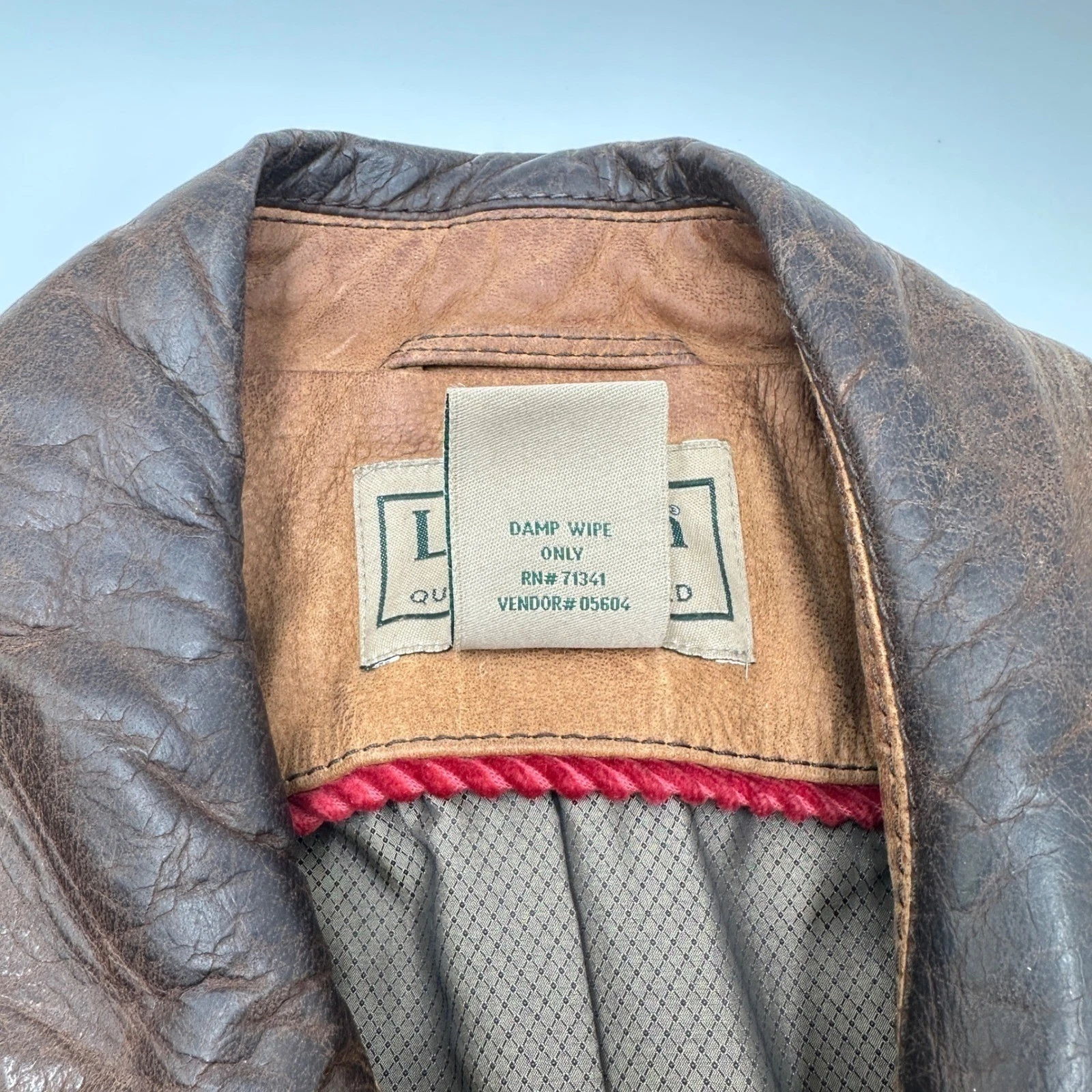 Vintage LL Bean Mens M Brown Leather Barn Jacket Distressed Heritage Workwear image 8