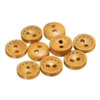 10 Stk. 10Mm Runde Holz KnöPfe 2 LöCher FüR NäHen, Kissen, Diy, Orange