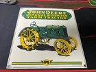Vintage 1995 John Deere Sign by Ande Rooney Porcelain Metal 10" x 10 E23