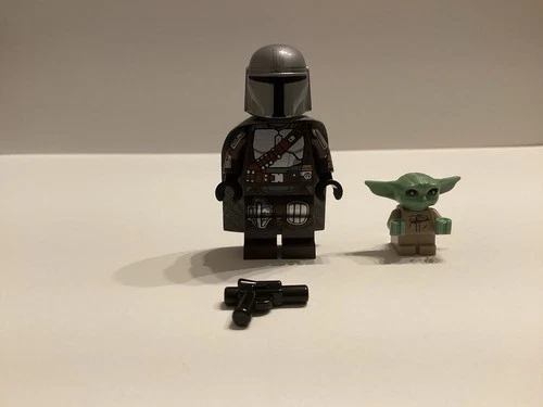 Lego Star Wars Mini Figure Lot Of 2 Mandalorian + Grogu Excellent Condition