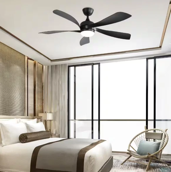 52" Rustic Black Ceiling Fan Indoor/Outdoor Light 3-Color Dimmable Ultra Quiet - Image 2 of 4