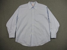 Vtg Brooks Brothers Shirt Mens 17 34/35 Blue Classic Fit Non Iron Stretch Supima