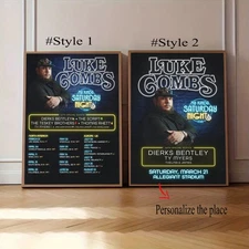 Luke Combs My Kinda Saturday Night Tour 2026 Poster | Custom Poster