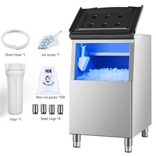 Commercial Ice Maker Storage Bin 360lbs Capacity Stainless Steel Ice Storage Bin