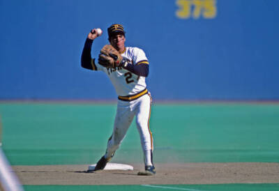 Shortstop Sam Khalifa Pittsburgh Pirates throws to first base duri- Old Photo