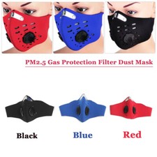Face Mask Reusable Washable Anti Pollution PM2.5 2 Air vent With Filter Protect