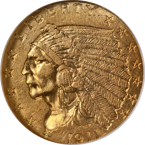1911-D Indian Gold $2.50 NGC AU58 Key Date Nice Eye Appeal Nice Strike