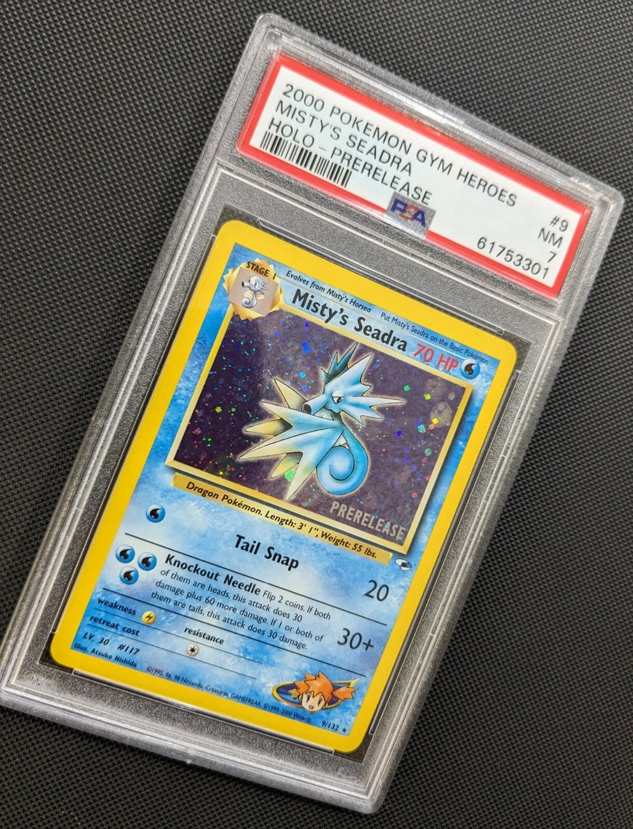 2000 Pokemon Misty´s Seadra 9/132 PRERELEASE Gym Heroes HOLO Promo