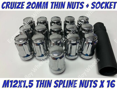 Alufelgenmuttern Spline 20mm dünn x 16 M12x1,5 Ford Activa B max Bantum Capri