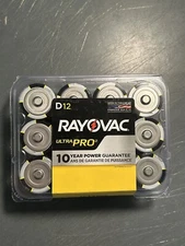 Rayovac 12 Pack Ultra Pro D Batteries ALD-12PPJ Industrial Alkaline Exp 12/2033
