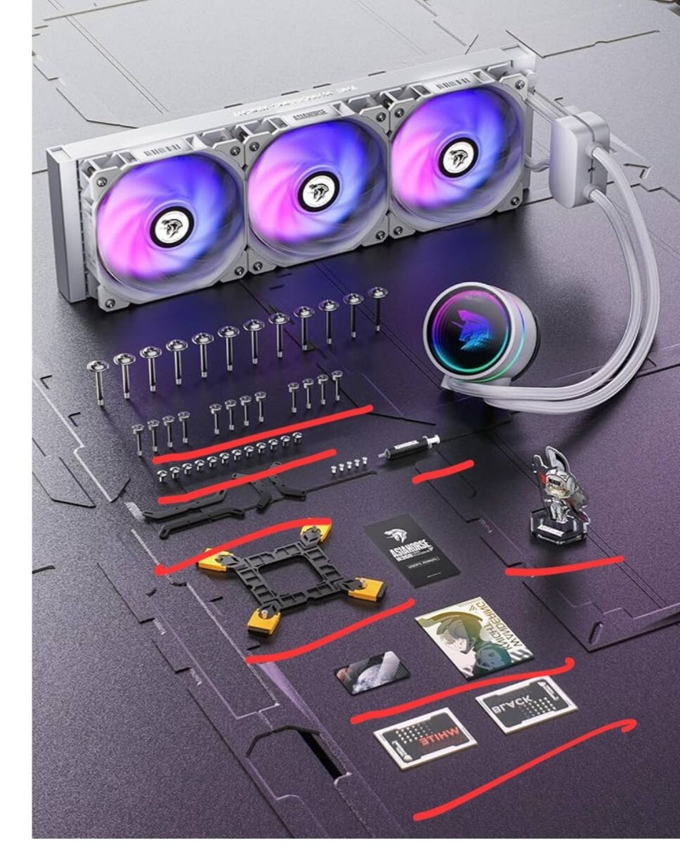 AsiaHorse WK-A360 ARGB All-in-One AIO CPU Liquid Cooler, Knight