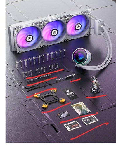 AsiaHorse WK-A360 ARGB All-in-One AIO CPU Liquid Cooler, Knight 360mm ''READ'' - Picture 3 of 9