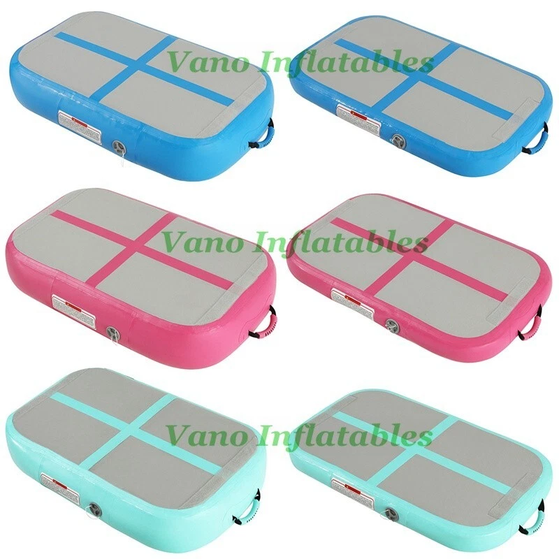 Air Block Gymnastics Airtrack Mat Inflatable Tumble Mattress 100x60x20cm Blue - Image 2 of 2