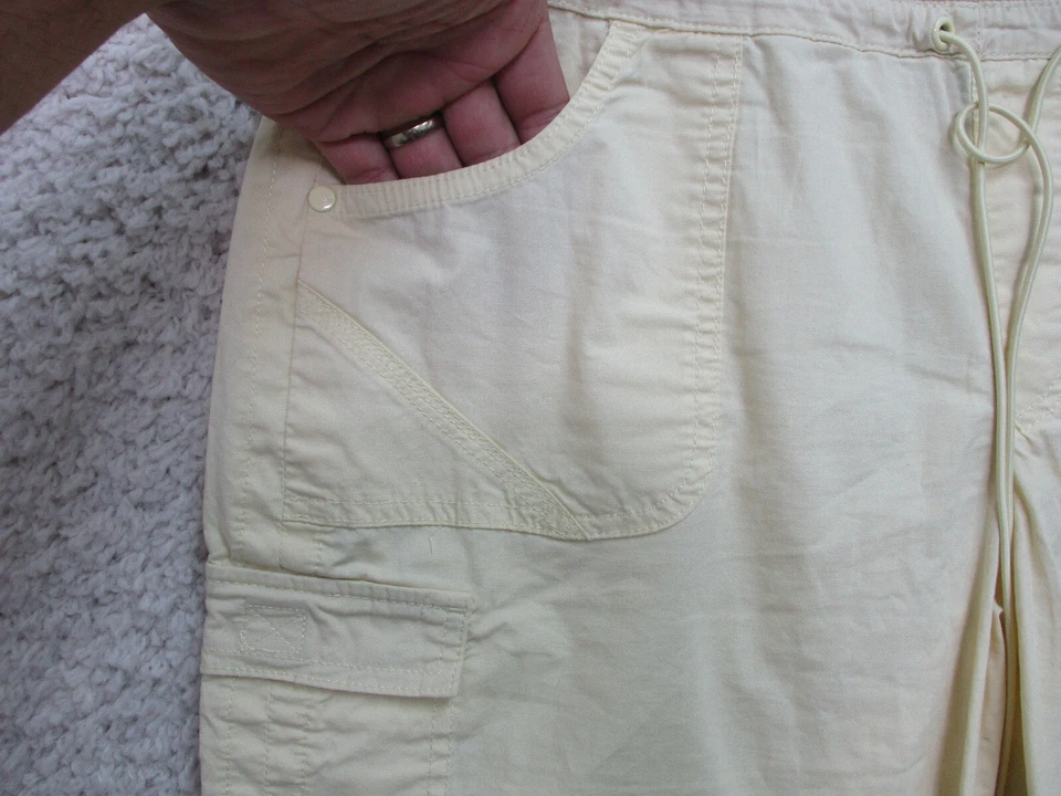 Pantalones Cortos Gloria Vanderbilt 10 Para Mujer Talla Regular Amarillo Chino Bolsillos Ajuste Moderno Foto 3 de 4