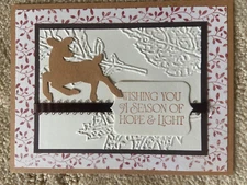 Warmest glow deer embossed autumn Christmas card kit of 10 made w/ Stampin' Up!