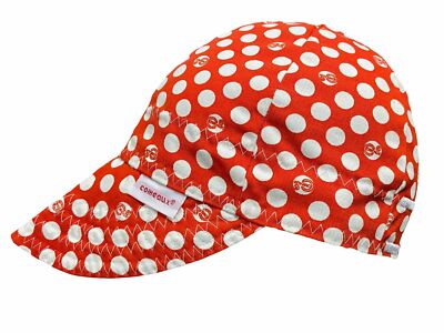 NWT Comeaux Caps Welding Welders Hats Pipe Fitter Reversible Red Polka Dot